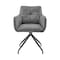 Armen Living Noah Dining Room Accent Chair in Charcoal Fabric and Black Metal Legs LCNHCHCHA - alternate 3